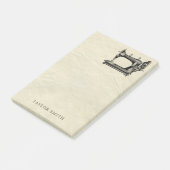 Antiek naaimachine met naam post-it® notes (Schuin)