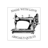 Antiek naaimachine met naam rubberstempel (Afrduk)