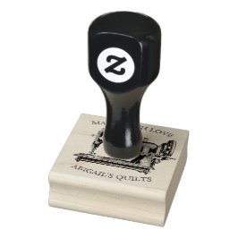 Antiek naaimachine met naam rubberstempel