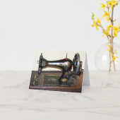 Antiek Naaimachine Notecard Kaart (Gele Bloem)
