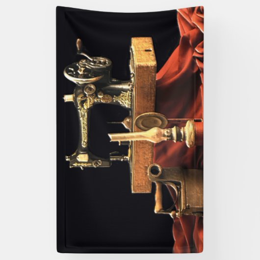  Antiek naaimachine Spandoek (Verticaal)