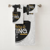 Antiek naaimachine TOEVOEGDE NAAM Zeemacht Bad Handdoek (Insitu)