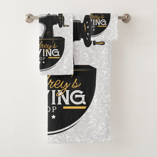 Antiek naaimachine TOEVOEGDE NAAM Zeemacht Bad Handdoek (Insitu)