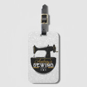 Antiek naaimachine TOEVOEGDE NAAM Zeemacht Bagagelabel (Voorkant (verticaal))