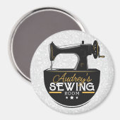 Antiek naaimachine TOEVOEGDE NAAM Zeemacht Magneet (Voorkant / Achterkant)