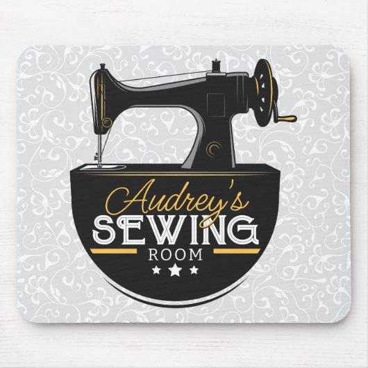 Antiek naaimachine TOEVOEGDE NAAM Zeemacht Muismat (Voorkant)