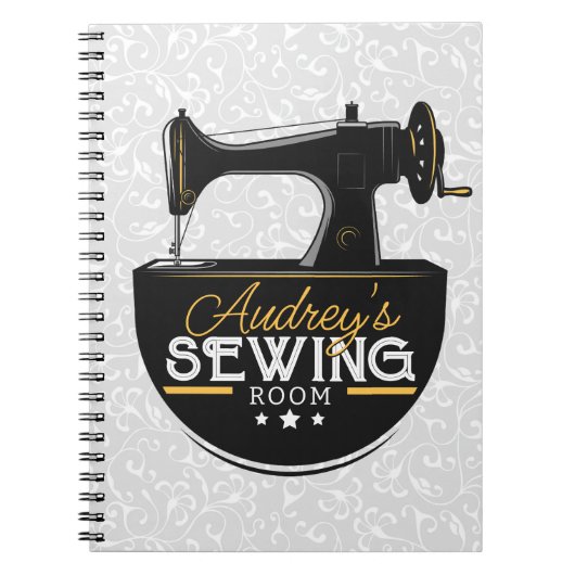 Antiek naaimachine TOEVOEGDE NAAM Zeemacht Notitieboek (Voorkant)