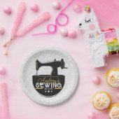 Antiek naaimachine TOEVOEGDE NAAM Zeemacht Papieren Bordje (Feest)