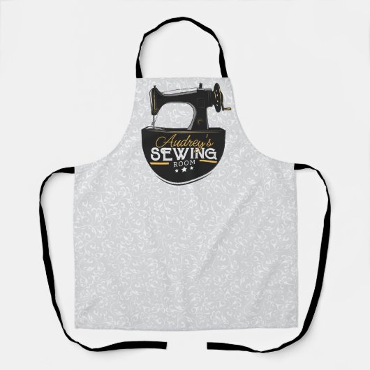 Antiek naaimachine TOEVOEGDE NAAM Zeemacht Schort (Voorkant)