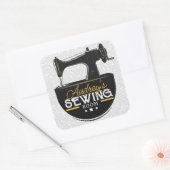 Antiek naaimachine TOEVOEGDE NAAM Zeemacht Vierkante Sticker (Envelop)