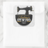 Antiek naaimachine TOEVOEGDE NAAM Zeemacht Vierkante Sticker (Tas)