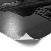 Antiek naaimachine zwart-wit foto foto afdruk (Hoek)