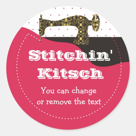 antiek naaiwerk, geschenkcadeau pa... ronde sticker (Voorkant)