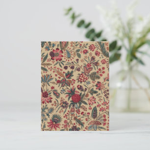 Antiek Naaldwerk Bloem Motief Meubilair Briefkaart