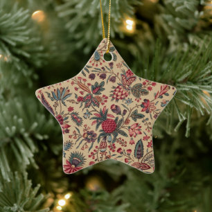 Antiek Naaldwerk Bloem Motief Meubilair Keramisch Ornament