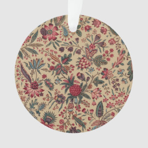 Antiek Naaldwerk Bloem Motief Meubilair Ornament