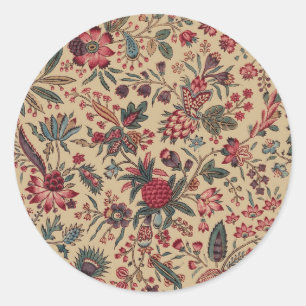 Antiek Naaldwerk Bloem Motief Meubilair Ronde Sticker