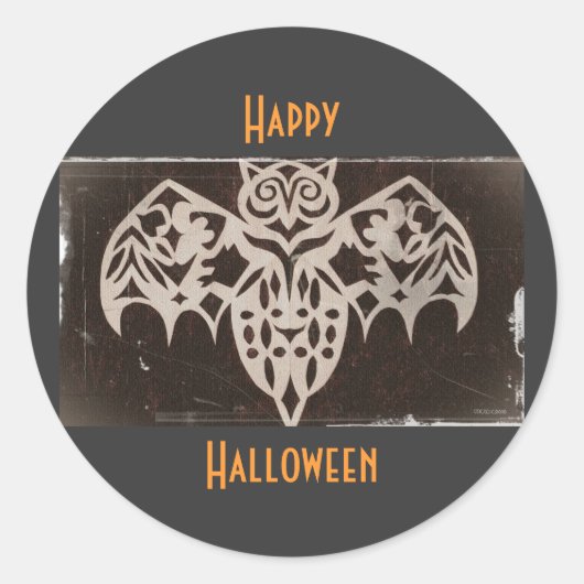 Antiek nachtcreatie ronde sticker (Voorkant)