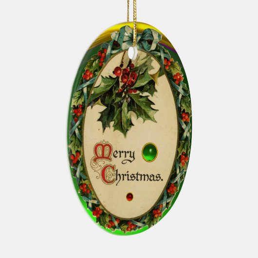 ANTIEK NATIVITEITSCHRISTMAS PARCHCHMENT KERAMISCH ORNAMENT (Rechts)