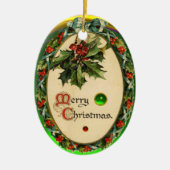 ANTIEK NATIVITEITSCHRISTMAS PARCHCHMENT KERAMISCH ORNAMENT (Voorkant)