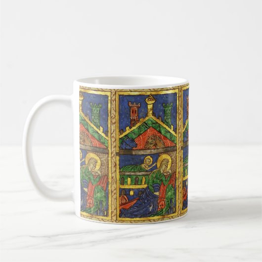 ANTIEK NATIVITEITSCHRISTMAS PARCHCHMENT KOFFIEMOK (Links)