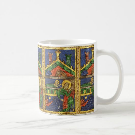 ANTIEK NATIVITEITSCHRISTMAS PARCHCHMENT KOFFIEMOK (Rechts)