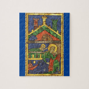 ANTIEK NATIVITEITSCHRISTMAS PARCHCHMENT LEGPUZZEL