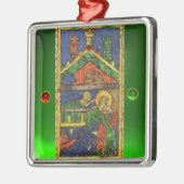 ANTIEK NATIVITEITSCHRISTMAS PARCHCHMENT METALEN ORNAMENT (Links)