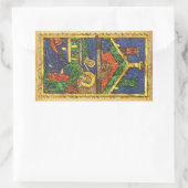 ANTIEK NATIVITEITSCHRISTMAS PARCHCHMENT RECHTHOEKIGE STICKER (Tas)