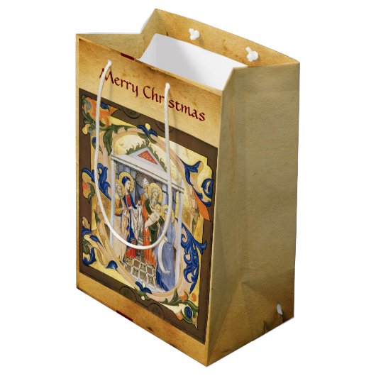 ANTIEK NATIVITEITSPARCHTIE MEDIUM CADEAUZAKJE (Achterkant Gekanteld)