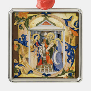 ANTIEK NATIVITEITSPARCHTIE METALEN ORNAMENT