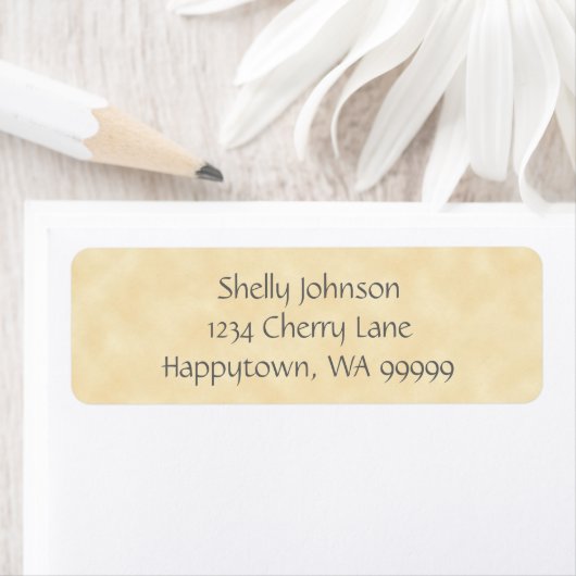 Antiek Natural Parchment Return Address Labels (Insitu)