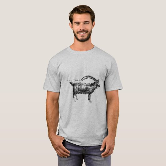 Antiek Natuurgeschiedenis Geit of Ibex T-shirt (Voorkant volledig)