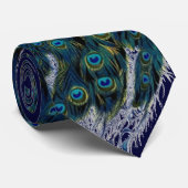 Antiek natuurgeschiedenis print pacock stropdas (Opgerold)