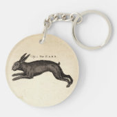 Antiek Natuurhistorische Kunst De Haas Sleutelhanger (Achterkant)