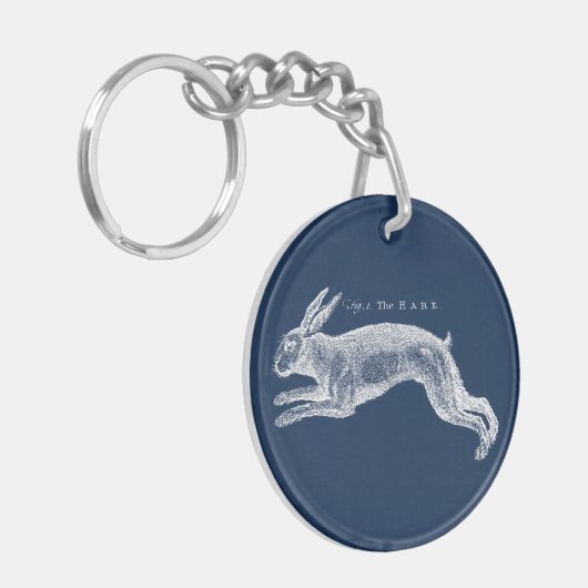 Antiek Natuurhistorische Kunst De Haas Sleutelhanger (Voorkant Links)