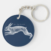 Antiek Natuurhistorische Kunst De Haas Sleutelhanger (Achterkant)