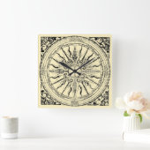 Antiek Nautical Compass and Winds Vierkante Klok (Huis)