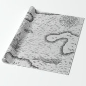 Antiek Nautical Map Cadeaupapier (Uitgerold)