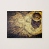 Antiek Nautical Map en Compass Legpuzzel (Horizontaal)