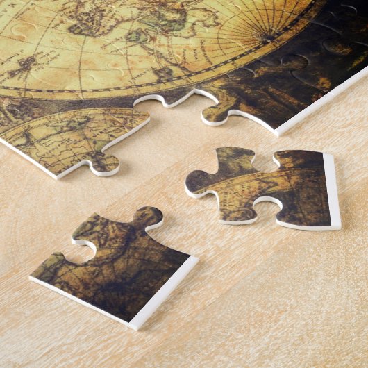 Antiek Nautical Map en Compass Legpuzzel (Zijkant)