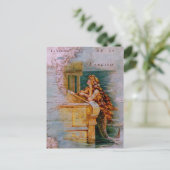 Antiek Nautical Map & Mermaid Briefkaart (Staand voorkant)