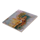 Antiek Nautical Map & Mermaid Tegeltje (Zijkant)