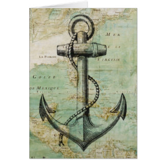 Antiek Nautical Map met Anchor