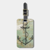 Antiek Nautical Map met Anchor Bagagelabel (Voorkant verticaal)