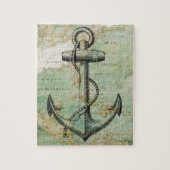 Antiek Nautical Map met Anchor Legpuzzel (Verticaal)
