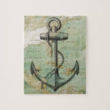 Antiek Nautical Map met Anchor