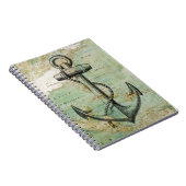 Antiek Nautical Map met Anchor Notitieboek (Rechterzijde)