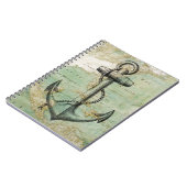 Antiek Nautical Map met Anchor Notitieboek (Linkerzijde)