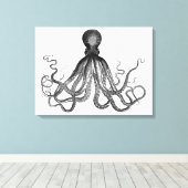 Antiek Nautical Steampunk Octopus Kraken Canvas Afdruk (Insitu (Houten vloer))